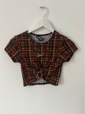 I.AM.GIA Plaid Crop Top